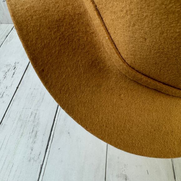 VTG Astre Tan Wool Bow Round Cloche Cap Hat Union Made USA Women's One Size - Picture 7 of 11